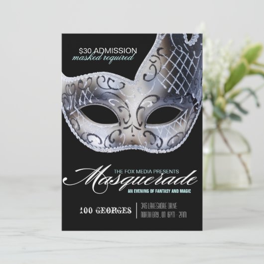 仮面舞踏会のパーティの招待状 招待状 (スタンド正面)