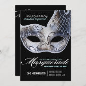 仮面舞踏会のパーティの招待状 招待状 (正面/裏面)