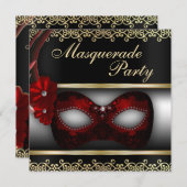 仮面舞踏会のパーティーの招待 招待状 (正面/裏面)