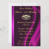 仮面舞踏会のピンクによって宝石で飾られる菓子16の招待状 招待状 (裏面)