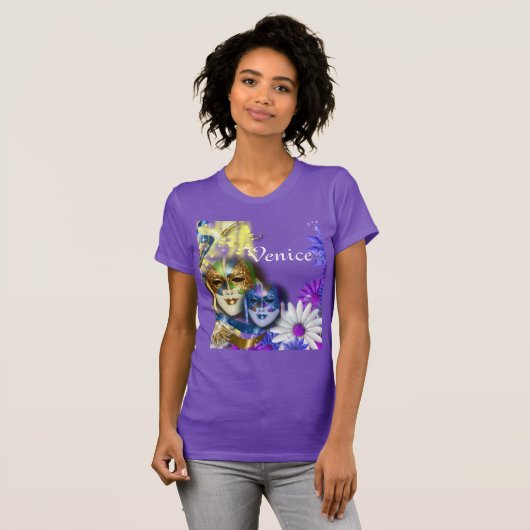 仮面舞踏会のベニス風のマスクの女の子旅行 Tシャツ (正面フル)