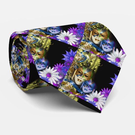 仮面舞踏会のベニス風のマスクメンズ謝肉祭 ネクタイ (ロール)
