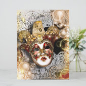 仮面舞踏会のマスクのベニス風の謝肉祭のパーティー 招待状 (スタンド正面)