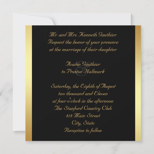 仮面舞踏会のマスクの青い渦巻の結婚式招待状 招待状 (裏面)