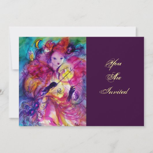 仮面舞踏会の夜のパーティー 招待状 (正面)