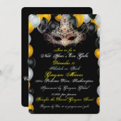 仮面舞踏会の大晦日のお祭りの招待状 招待状 (正面/裏面)