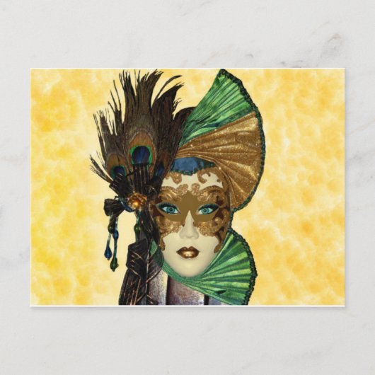 仮面舞踏会の女性 ポストカード (正面)