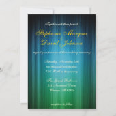 仮面舞踏会の孔雀のマスクの結婚式招待状 招待状 (裏面)