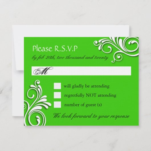 仮面舞踏会の応答カード 出欠カード (裏面)