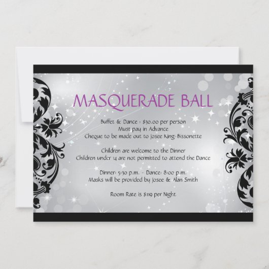 仮面舞踏会の招待状 招待状 (裏面)