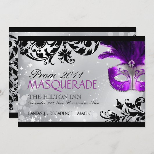 仮面舞踏会の招待状 招待状 (正面/裏面)
