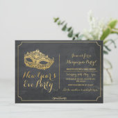 仮面舞踏会の新年年のイブのパーティーのマスクの招待 招待状 (スタンド正面)