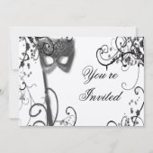 仮面舞踏会の神秘性BWの招待状 招待状 (正面)