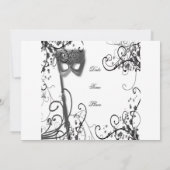 仮面舞踏会の神秘性BWの招待状 招待状 (裏面)