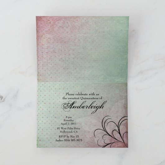 仮面舞踏会の菓子15の招待状の挨拶状 招待状 (内部)