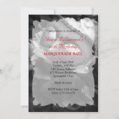 仮面舞踏会の誕生日の球の衣裳のパーティの招待状 招待状 (裏面)