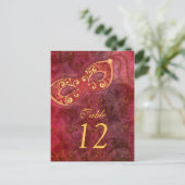 仮面舞踏会の謝肉祭の結婚式のテーブルカード ポストカード (スタンド正面)