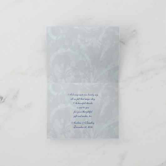 仮面舞踏会の謝肉祭の結婚式は感謝していしています サンキューカード (内部)