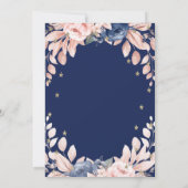 仮面舞踏会の青い花と金の星のキンセアニエラ 招待状 (裏面)