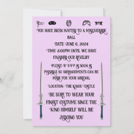 仮面舞踏会への招待状 招待状