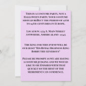 仮面舞踏会への招待状 招待状 (裏面)