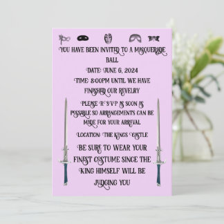 仮面舞踏会への招待状 招待状