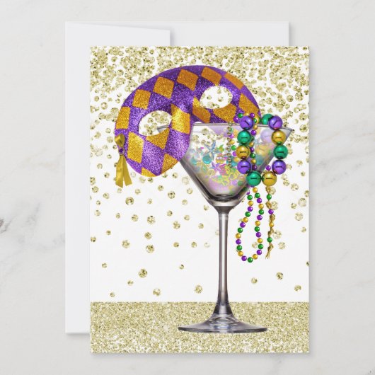 仮面舞踏会　カクテルパーティーのご招待 招待状 (正面)