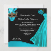 仮面舞踏会 ティール ブラックタイ 法人 フォーマル 招待状 (裏面)
