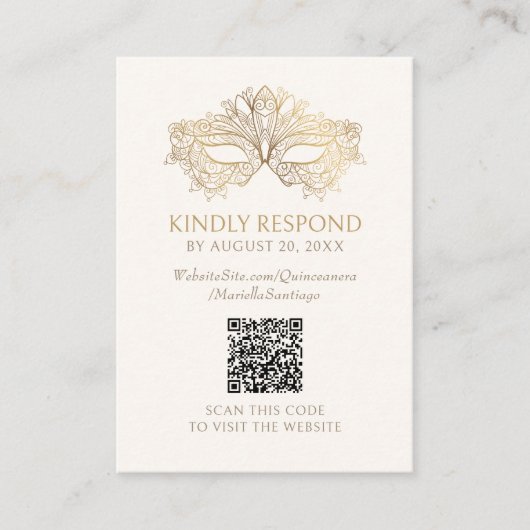 仮面舞踏会 マスク キンセアニエラ QR 返信 エンクロージャーカード (正面)