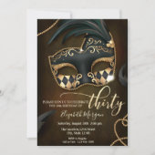 仮面舞踏会・マスク 30歳の誕生日 招待状 (正面)