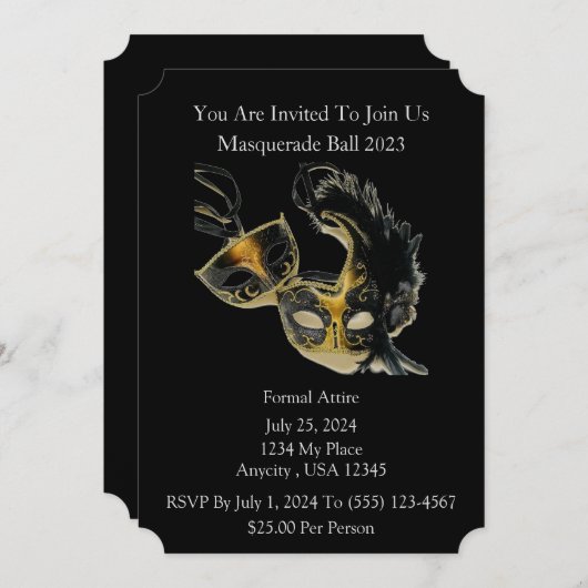 仮面舞踏会 招待状 (正面/裏面)