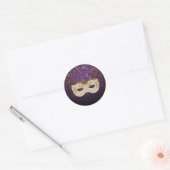 仮面舞踏会Purple&Orange Moon&Stars RoundStickers ラウンドシール (封筒)