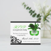 仮面舞踏会RSVPカード 出欠カード (スタンド正面)