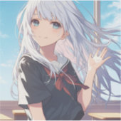 「仮面JKミリア」ステッカーシール｜寿司娘 generativeai シール (正面)