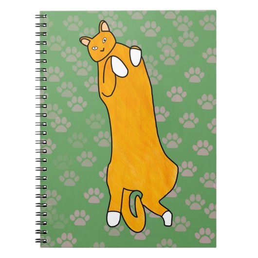 仰向けのオレンジ色の猫 ノートブック (正面)