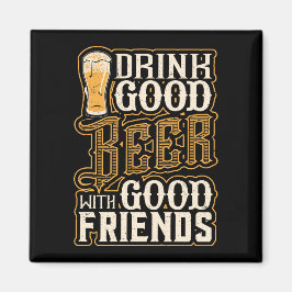 仲の良い友達とビールを飲む マグネット