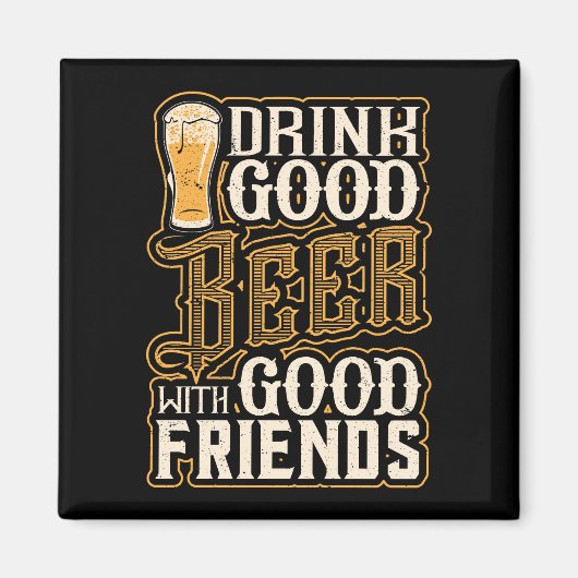 仲の良い友達とビールを飲む マグネット (正面)