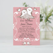 仲の良い恋人同士のピンクの結婚式招待状 招待状 (スタンド正面)