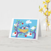 仲の良い恋人同士の挨拶状 カード (黄色い花)