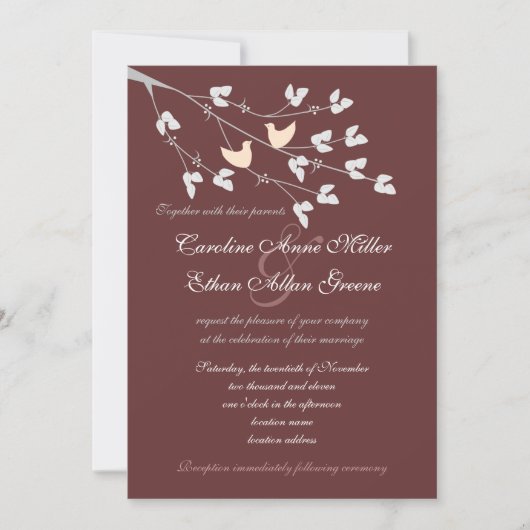 仲の良い恋人同士の結婚式招待状 招待状 (正面)