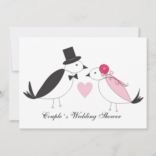 仲の良い恋人同士の花嫁のカップルのウェディングシャワーの招待状 招待状 (正面)