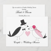 仲の良い恋人同士の花嫁のカップルのウェディングシャワーの招待状 招待状 (正面/裏面)