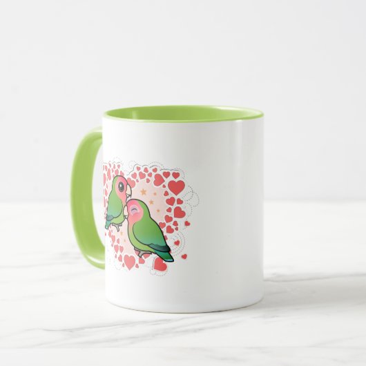 仲の良い恋人同士愛ハート マグカップ (正面左)