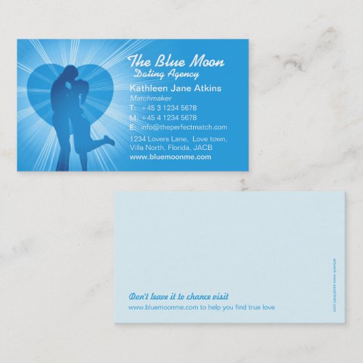 仲人の結婚相談所の青い名刺 名刺 (正面/裏面)
