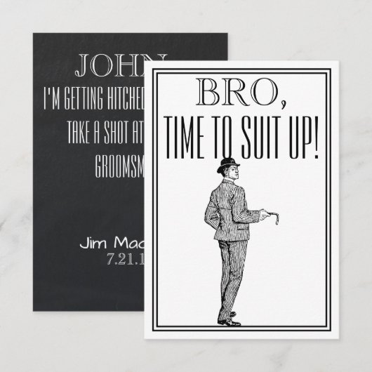 仲人またはベストマンへの提案 ヴィンテージ招待状 招待状 (正面/裏面)