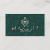 仲直り |美しいチャームグリーン&ピンクメイクアップロゴ 名刺 (正面)