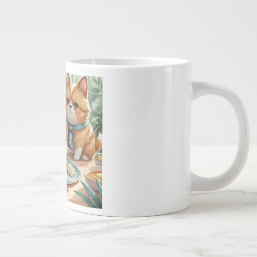 「仲良し猫の寿司時間（Cat Friends' Sushi Time）」 ジャンボコーヒーマグカップ (右)