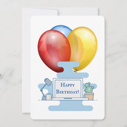 仲間からの同僚ハッピーバースデー カード (正面)