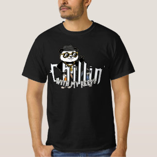 仲間とリラックス パンダTシャツ 楽しいデザイン Tシャツ