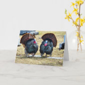 「仲間の七面鳥」感謝祭のカード カード (黄色い花)